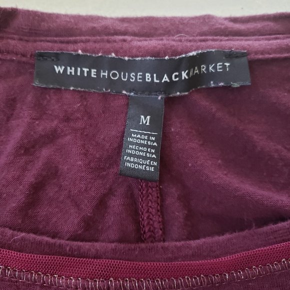 White House Black Market Burgundy Shirt - Picture 3 of 3